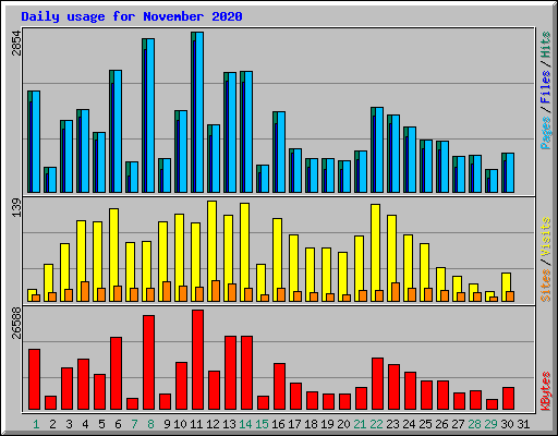 Daily usage for November 2020