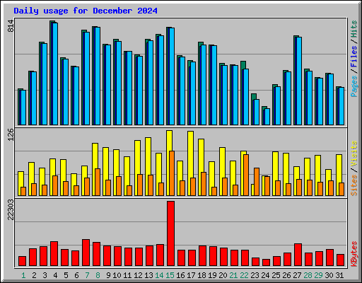 Daily usage for December 2024