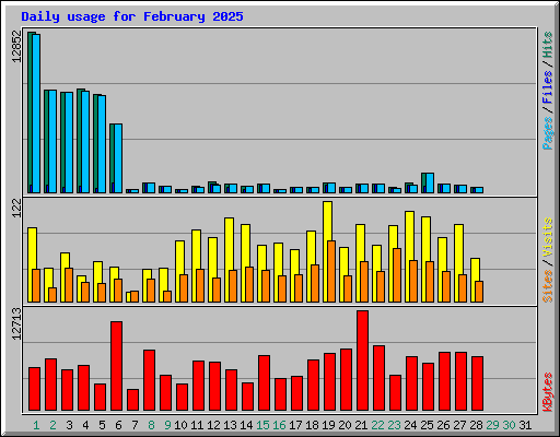 Daily usage for February 2025