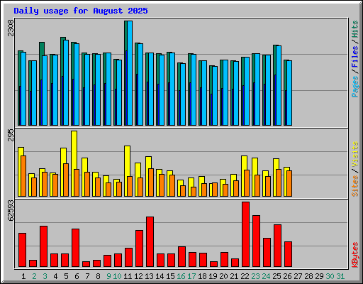 Daily usage for August 2025