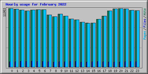 Hourly usage for February 2022