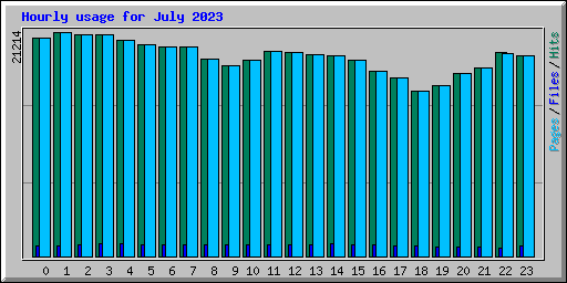 Hourly usage for July 2023