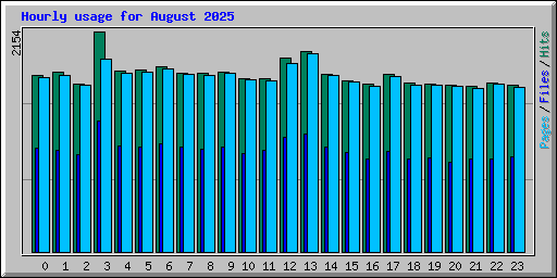Hourly usage for August 2025