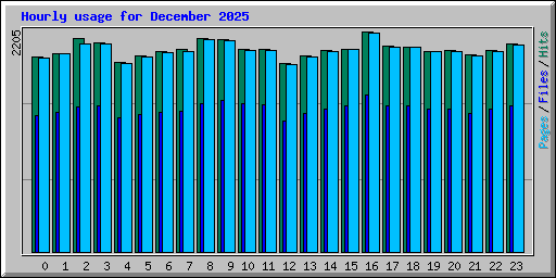 Hourly usage for December 2025